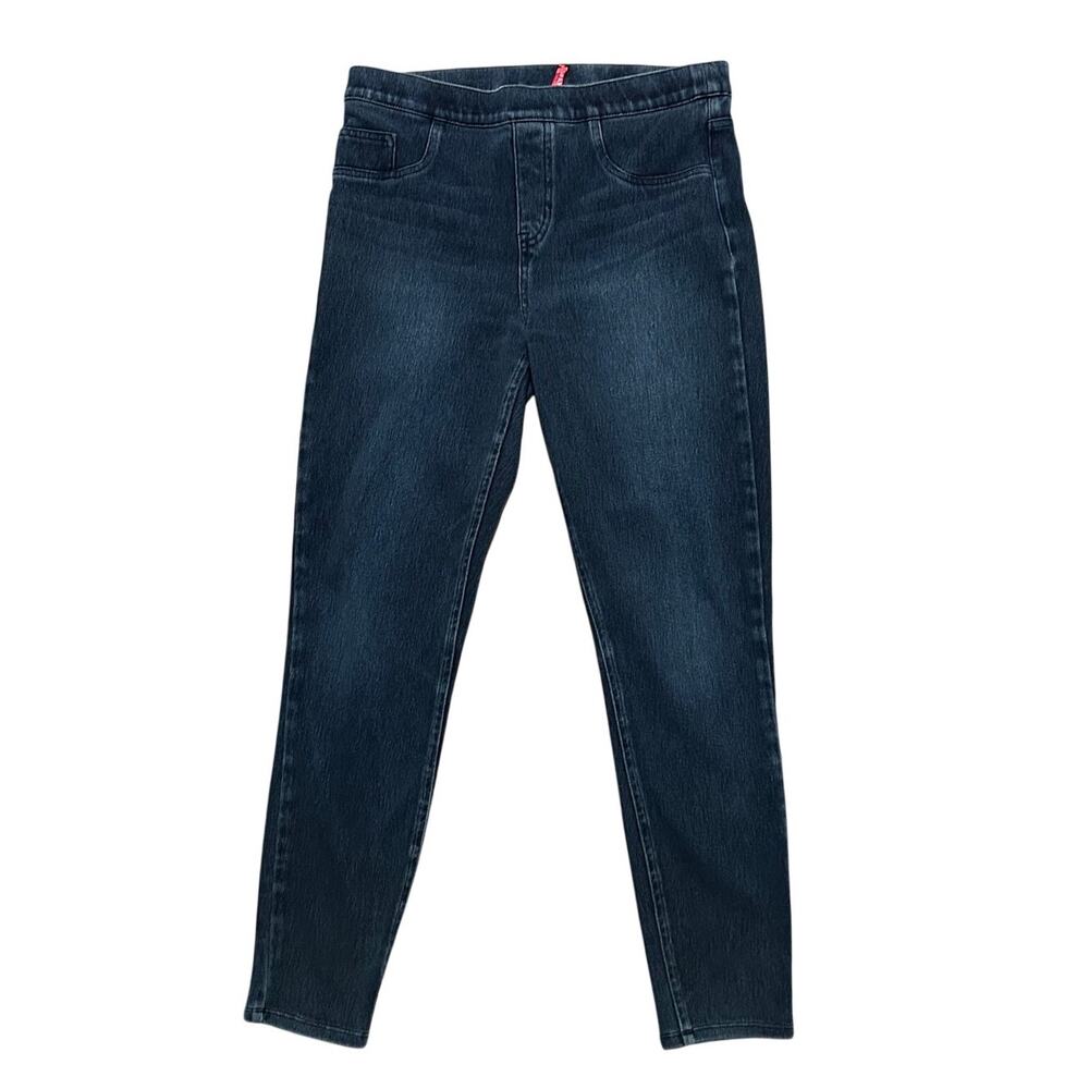 Spanx Ankle Skinny Jeans Tummy Control Dark Blue Size Large